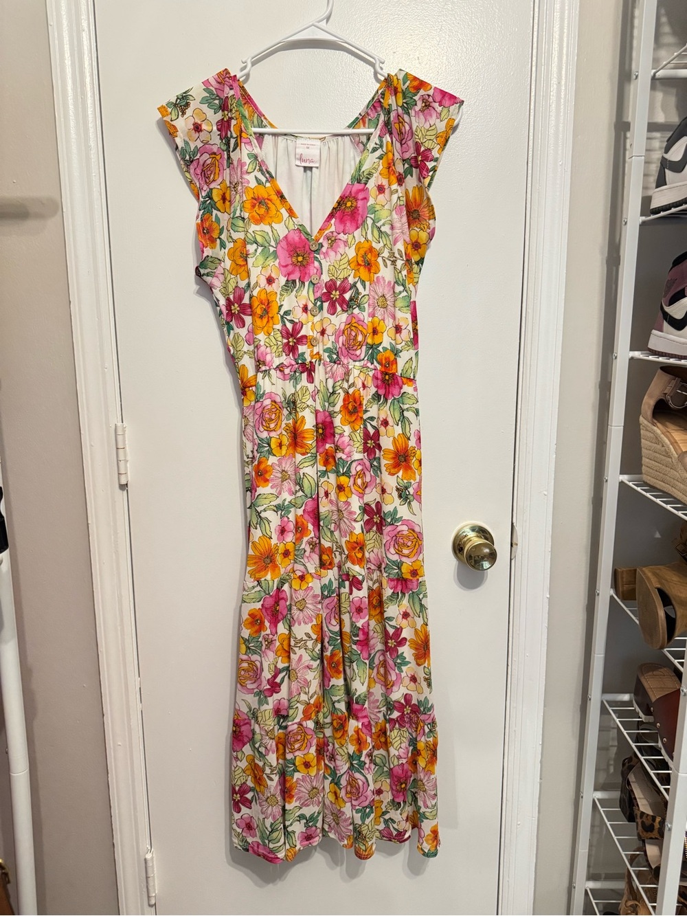Luna Floral Mid Dress Size M
